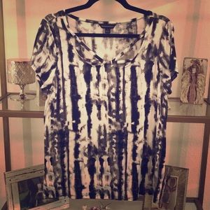 Tie Dye Black and White Top